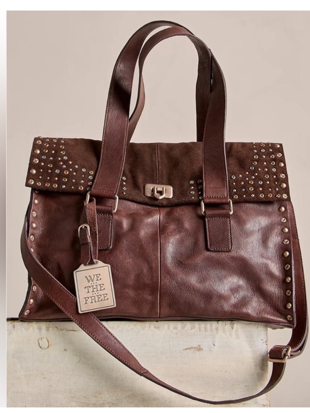 NWT Free People Shay Studded Tote Bag - Picture 2 of 7